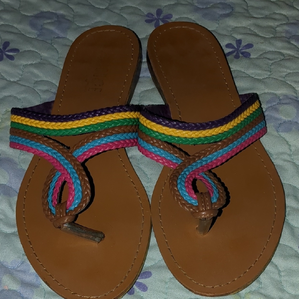 Rouge Helium Pink and Blue Sandals Vibrant Summer Style